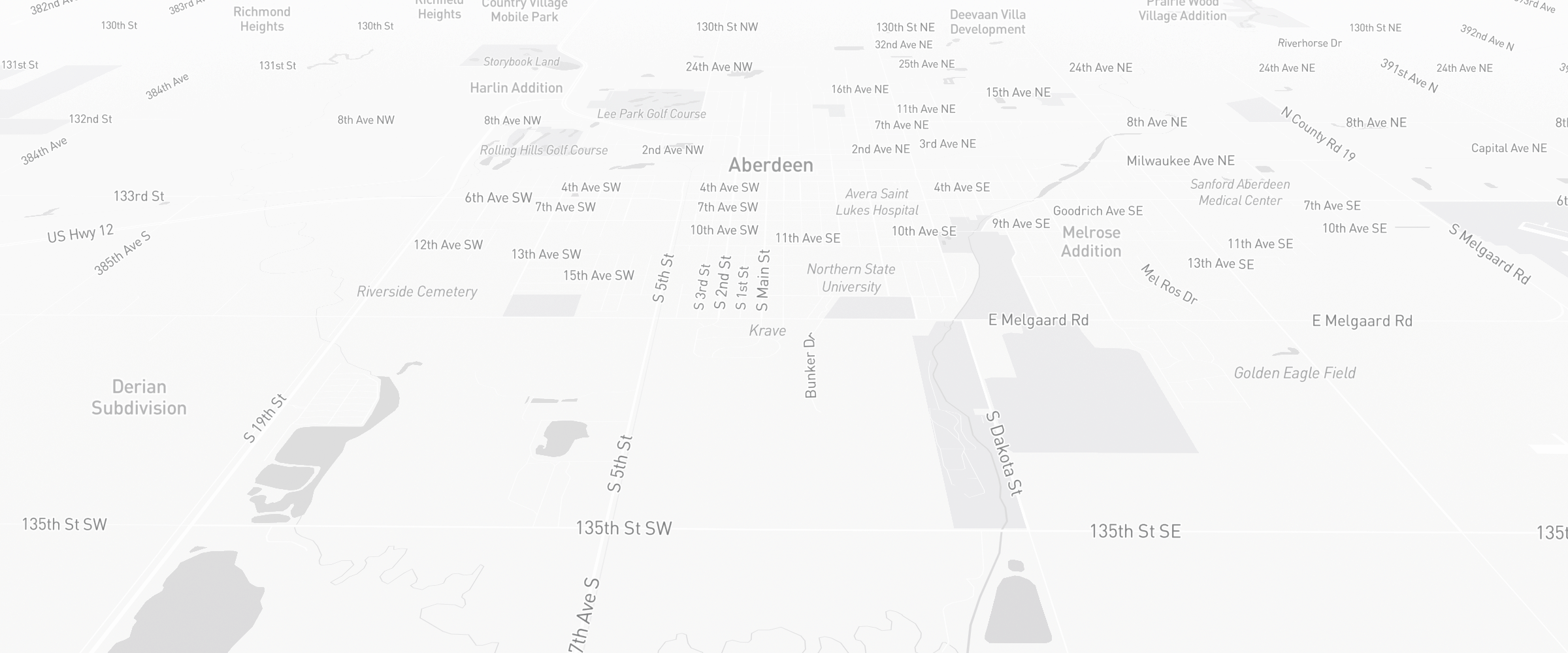 Neighborhood map of Aberdeen, SD — the area served by Life Insurance Agents of Aberdeen Group